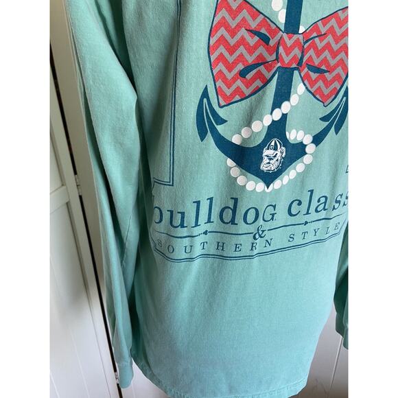 Comfort Colors Shirt Sz M Bulldog Class Southern Style Aqua UGA Georgia Tee - Picture 7 of 7